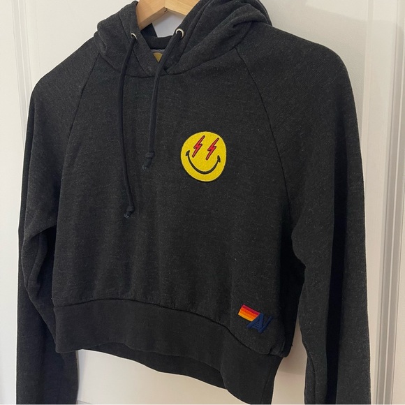 Aviator Nation Smiley Bolt Cropped Hoodie - Picture 5 of 11